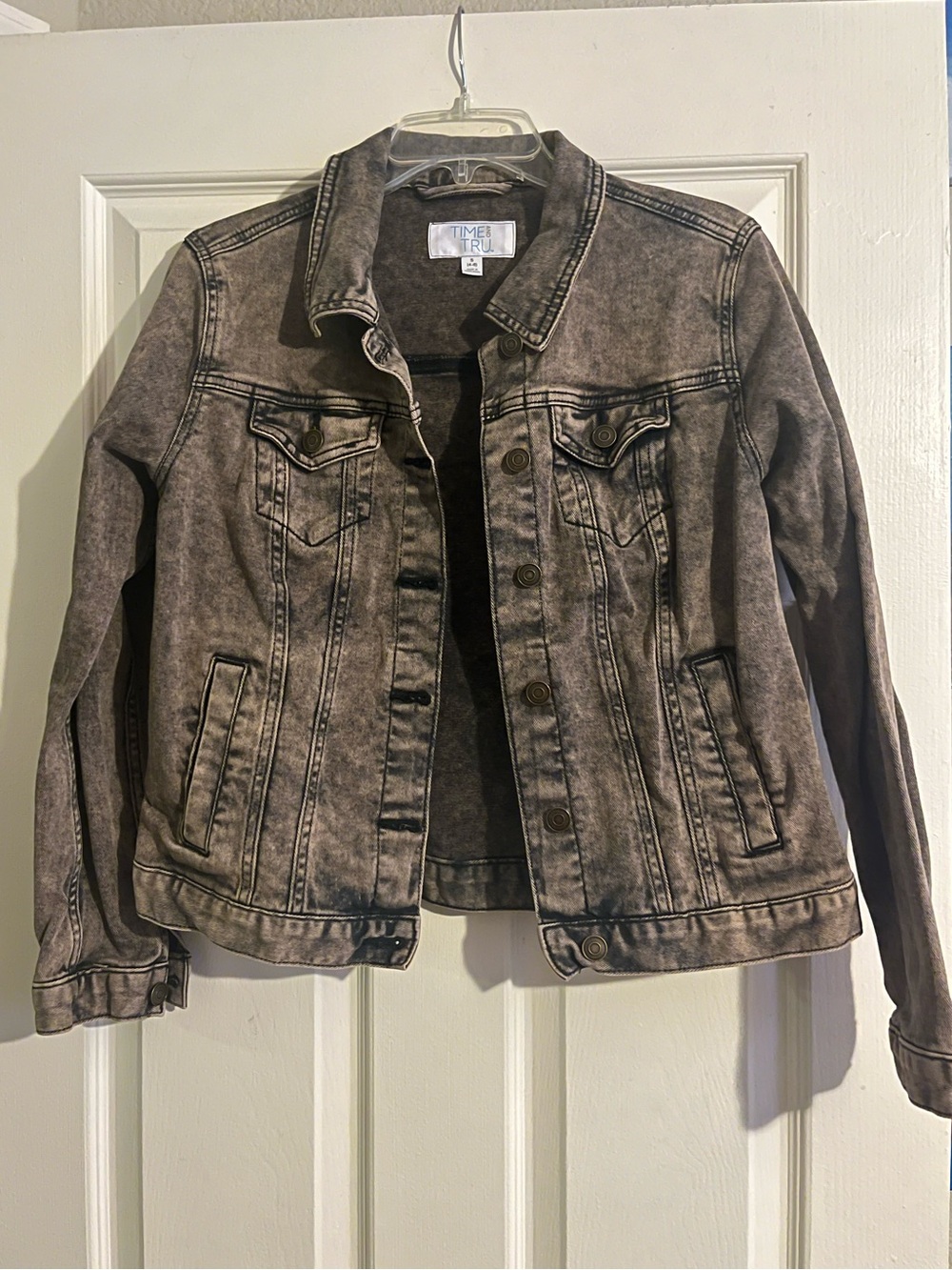 Time and Tru Washed Gray Denim Jacket